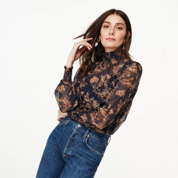 Cami NYC Willa Blouse - navy blue toile print - Picture 4 of 4